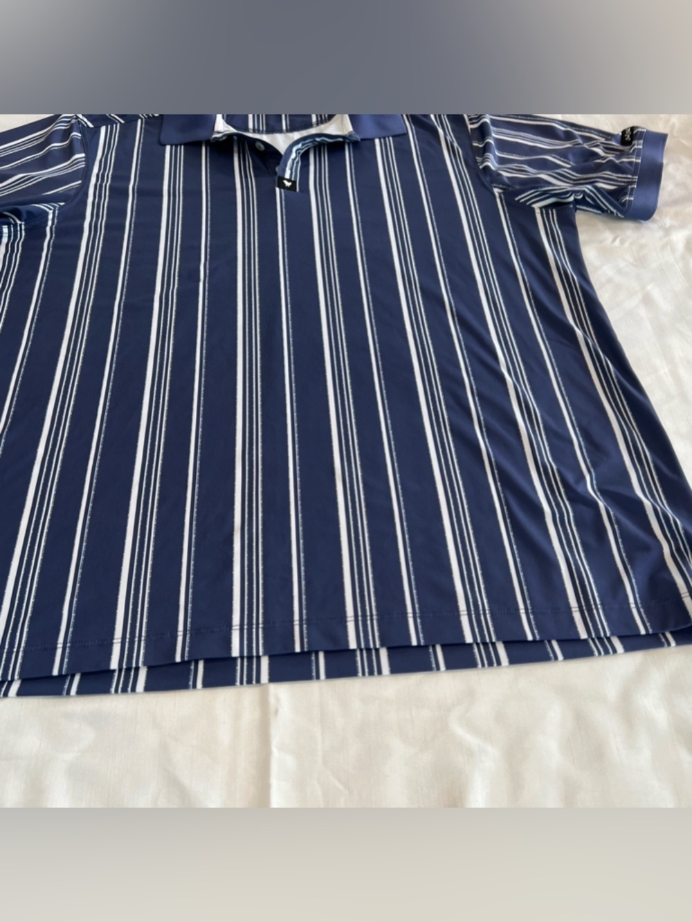 Bad Birdie Golf Navy and White Striped Polo - Picture 8 of 14